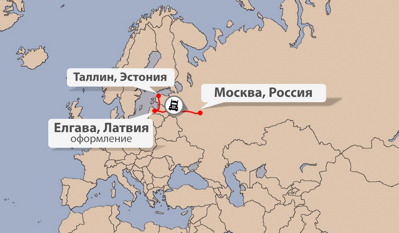 Карта доставки из Эстонии в Россию